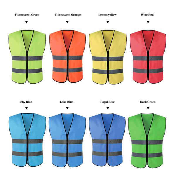 Reflecterend vest met twee stangen, geen zakken en ritssluiting Reflecterend vest met twee stangen, geen zakken en ritssluiting