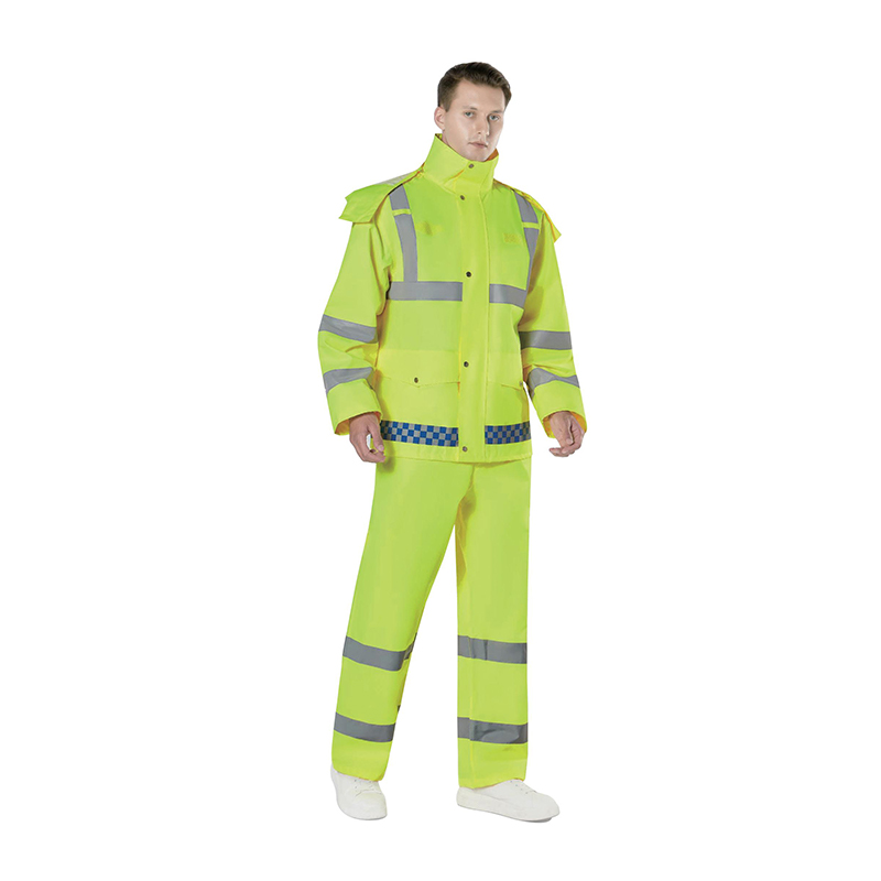 PVC -jas regenjas met reflecterende lijnen