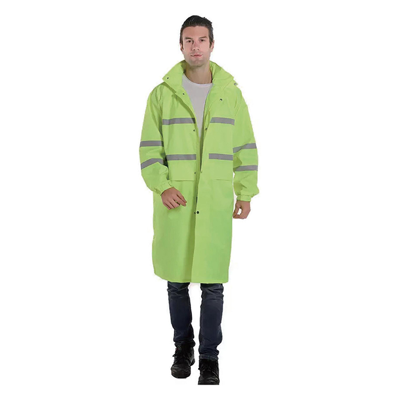 PVC ponchoregenjas met reflecterende lijnen